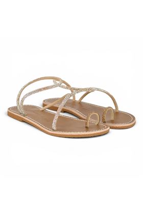 Infradito Le Salentine in microstrass colore oro. LE SALENTINE | 1130-ORO